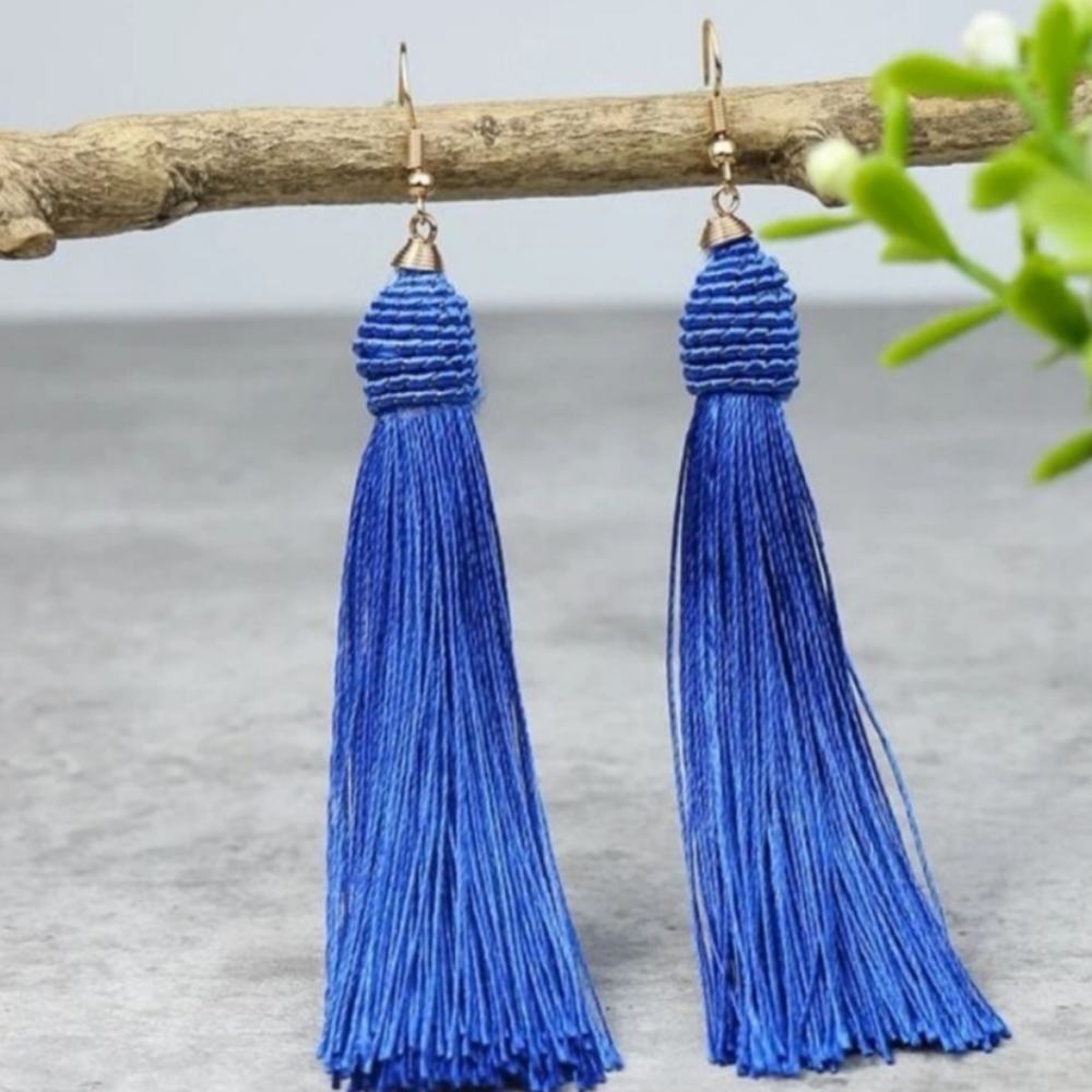 SALE!New Trendy Blue Tassel Earrings
